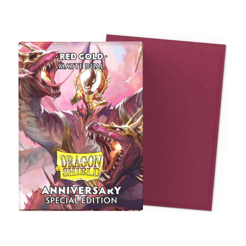 Dragon Shield Card Sleeves - Special Edition Matte Sleeve Red/Gold 100st (Standard)-Hobbykort