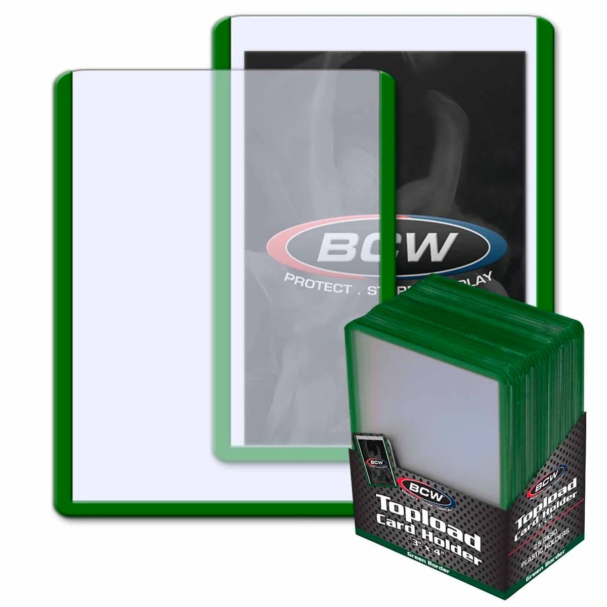 BCW: 3x4 Toploader Green Border (25st) - Hobbykort