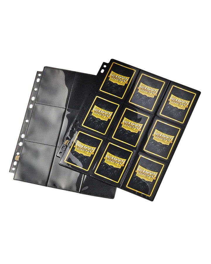 Dragon Shield - 18 - pocket Side Loading Pages - Svart (50st) - Hobbykort