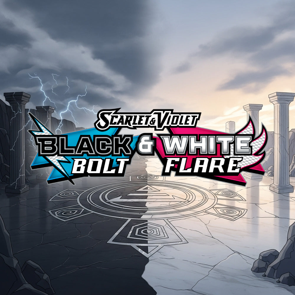 Pokemon scarlet & Violet black & white bolt flare banner
