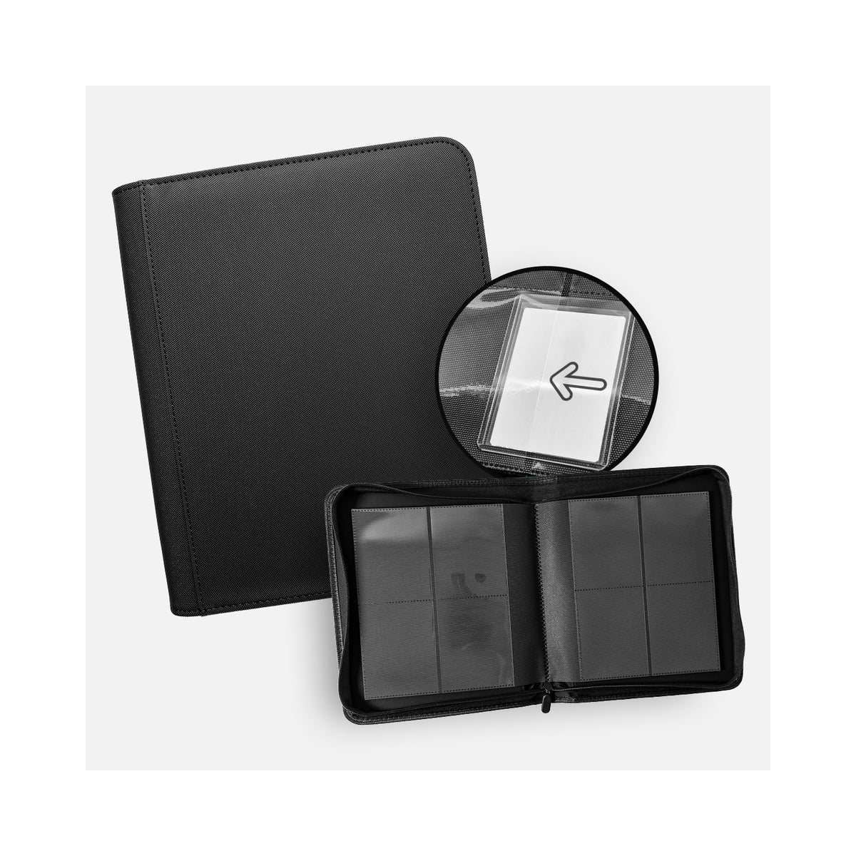 Premium Zipped 4-Pocket Toploader Binder (TCG Guru)-Hobbykort