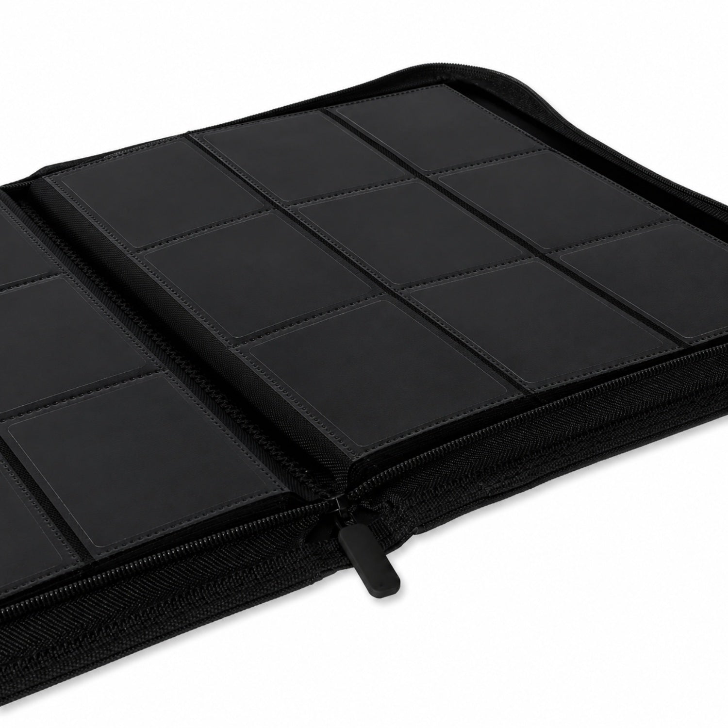 Premium Zipped 9-Pocket Binder - Svart-Hobbykort