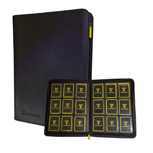 Premium Zipped 9-Pocket Binder - Svart (GoatWard)