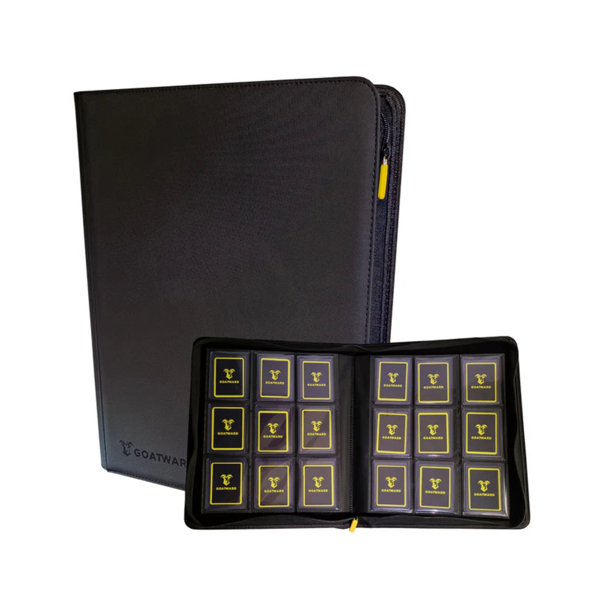 Premium Zipped 9-Pocket Toploader Binder - Svart (Goatward)