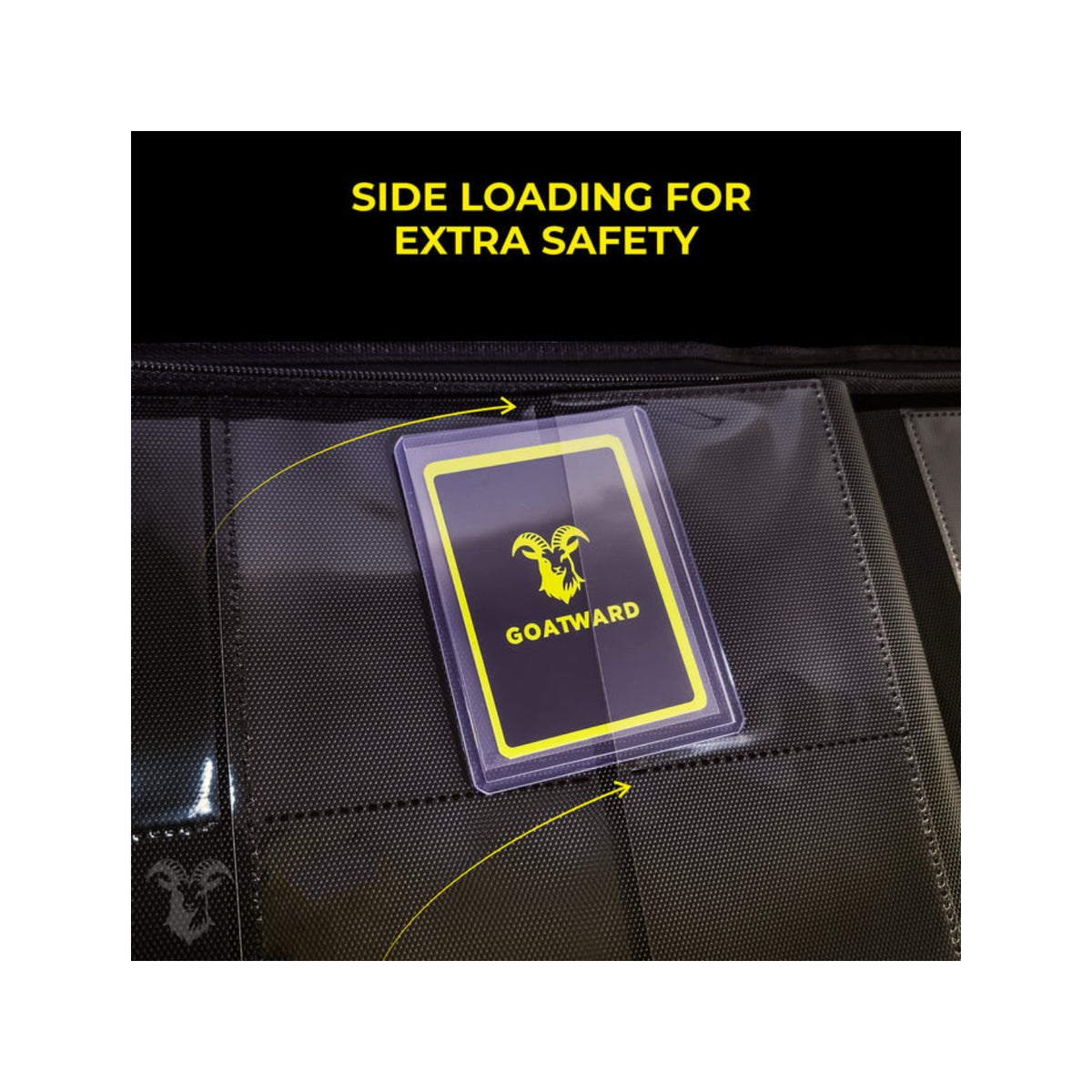 Premium Zipped 9-Pocket Toploader Binder - Svart (Goatward)