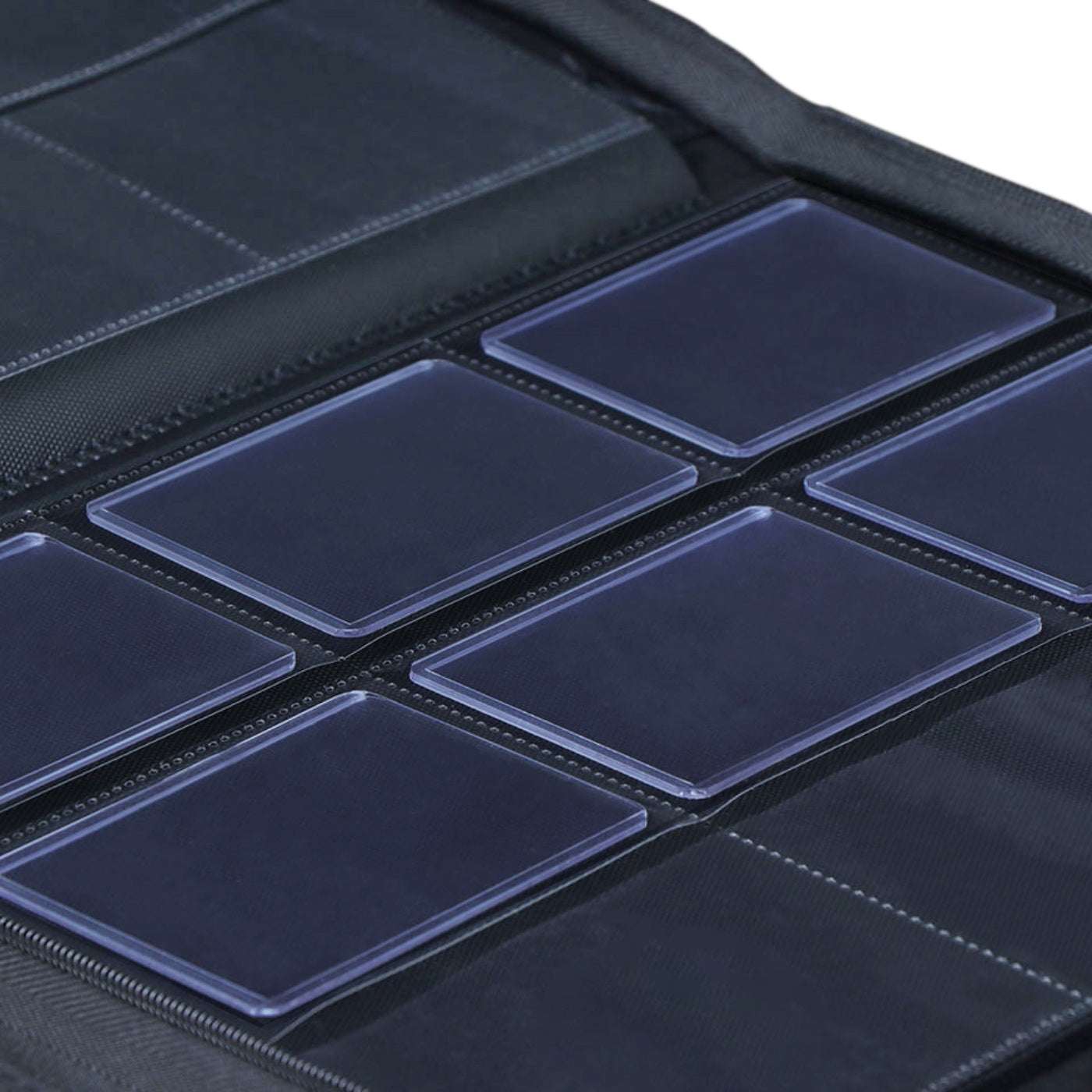 Zipped 9-Pocket Toploader Binder - Svart-Hobbykort