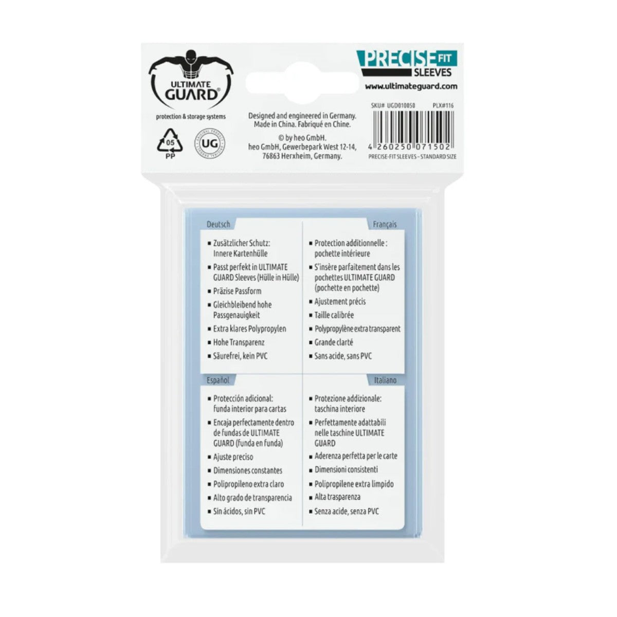 Ultimate Guard Perfect Fit Card - Clear Sleeves 100st (Standard)-Hobbykort