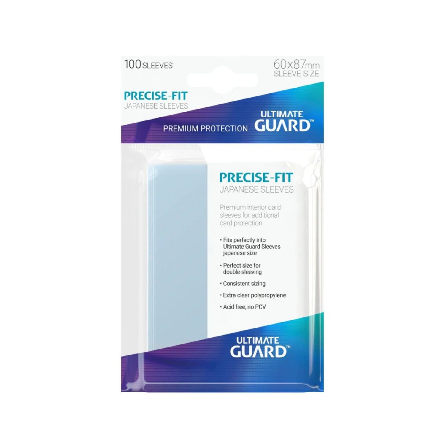Ultimate Guard Perfect Fit Card Sleeves - Clear 100st (Japanese Size)-Hobbykort