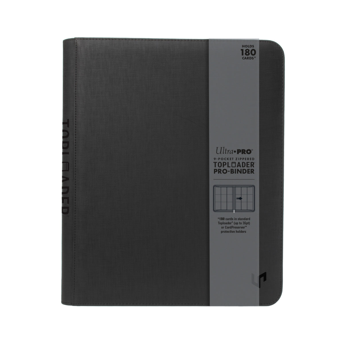 Ultra Pro: Zipped 9-Pocket Toploader Binder (Svart)-Hobbykort