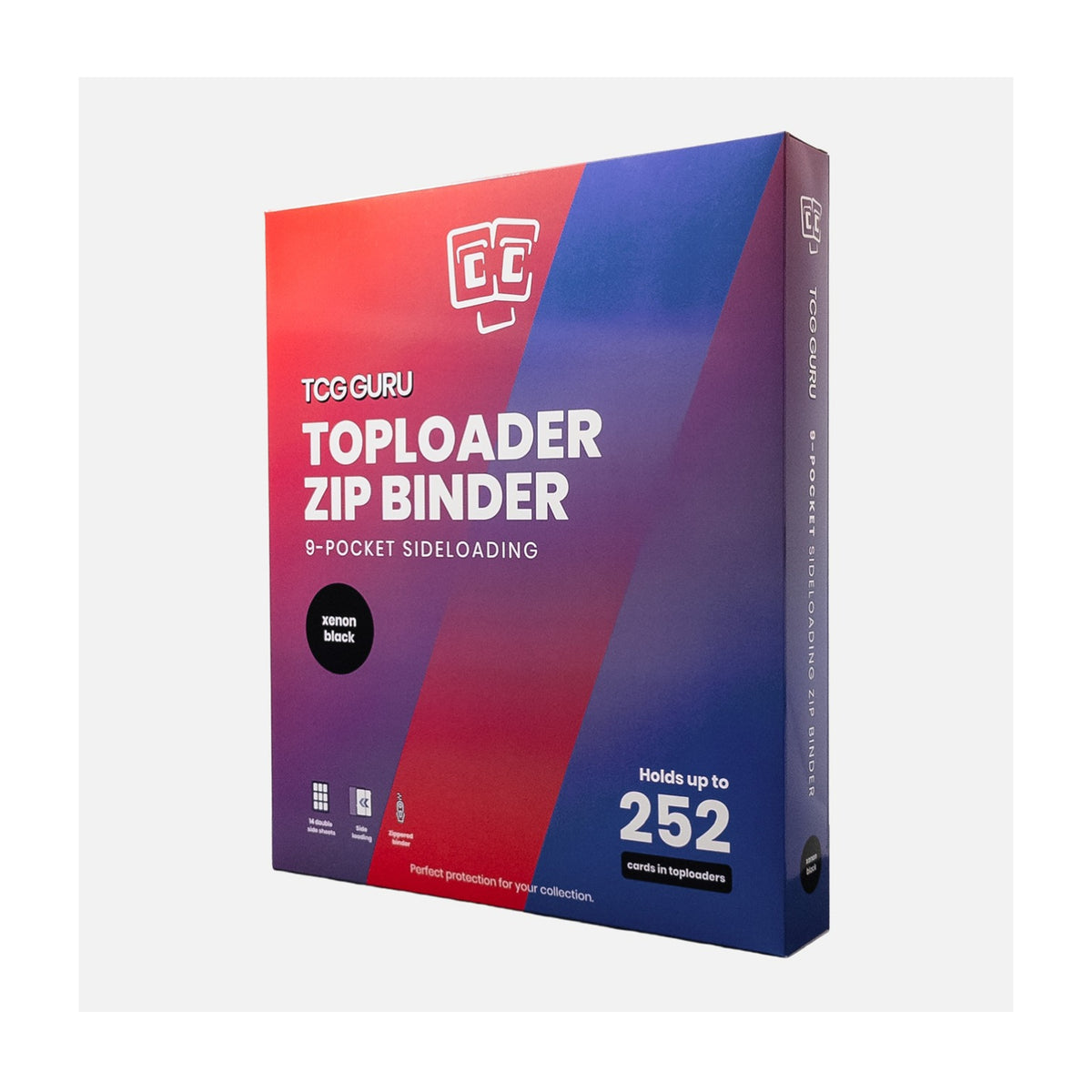 Zipped 9-Pocket Toploader Binder - Svart (TCG Guru)-Hobbykort