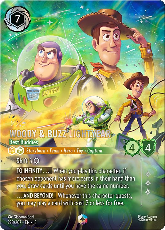 Woody & Buzz Lightyear – Best Buddies, engelska Attack of the Vine 228/207, Enchanted. Illustration Giacomo Boni. Officiell kortbild: Ravensburger / Disney/Pixar.